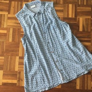 Sleeveless Button Front Top J.Jill size M